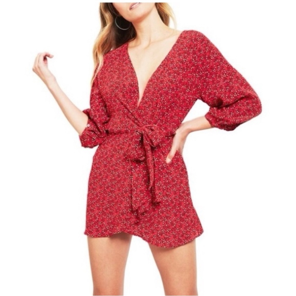 Free People Scarlet Floral Wrap Dress Size S